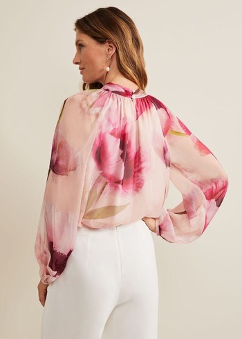 Phase Eight Poppy Silk Shirts Pink Canada | TKPQMF-061